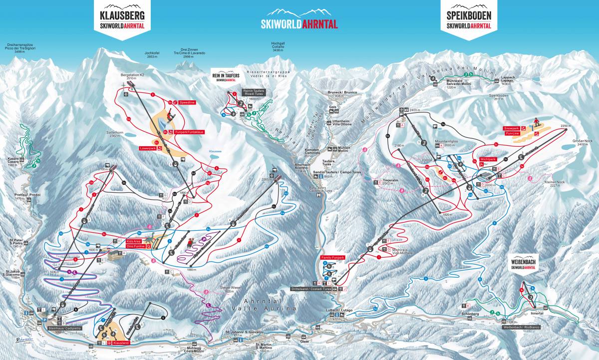 Klausberg Skiworld Ahrntal Karte