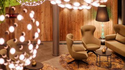 Sitzecken an der AMONTI Rezeption 